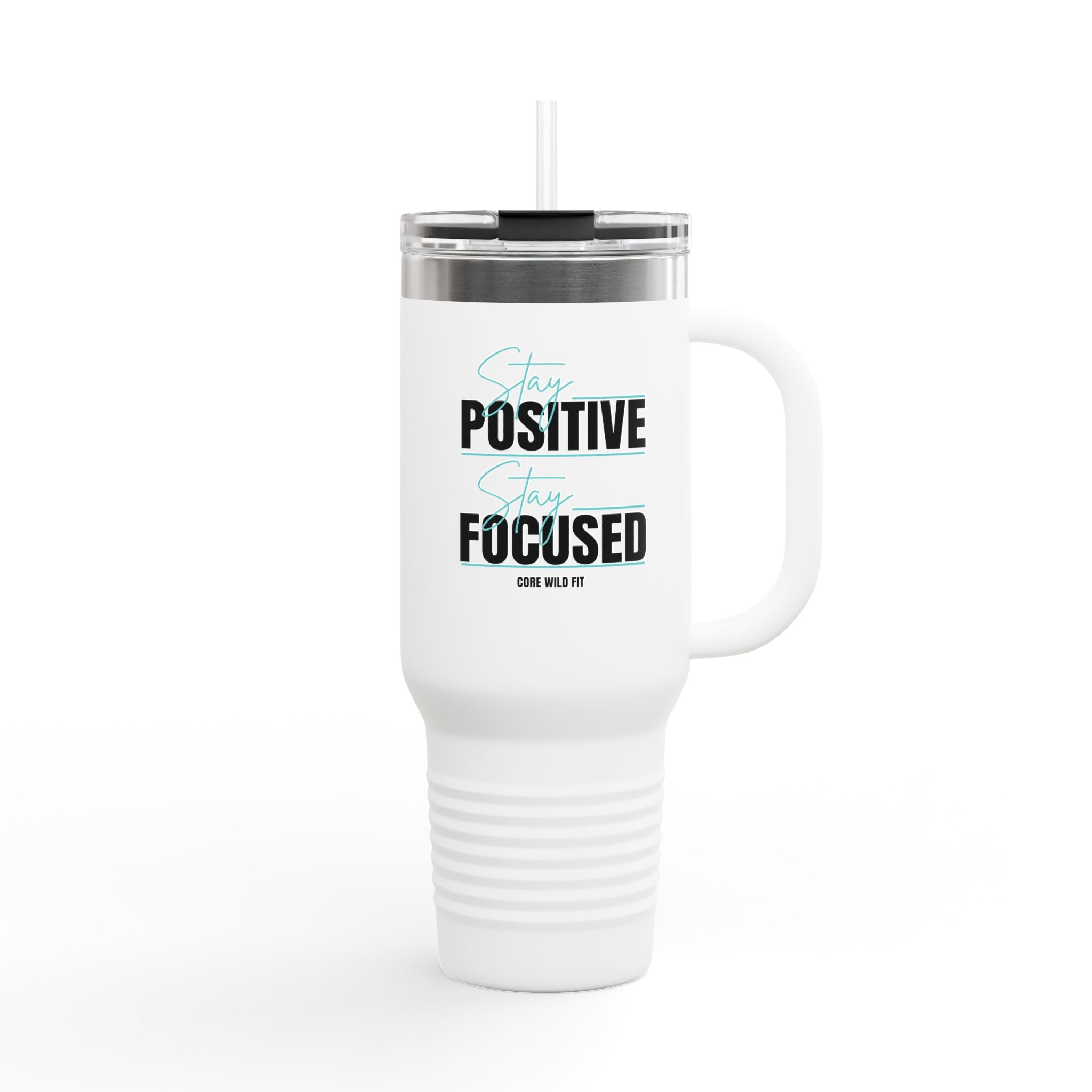 Stay Positive Insulated Travel Mug, 40oz | Motivational Gift for On-the-Go | Ideal for Office, Yoga, Commute, Birthdays, Self-Care