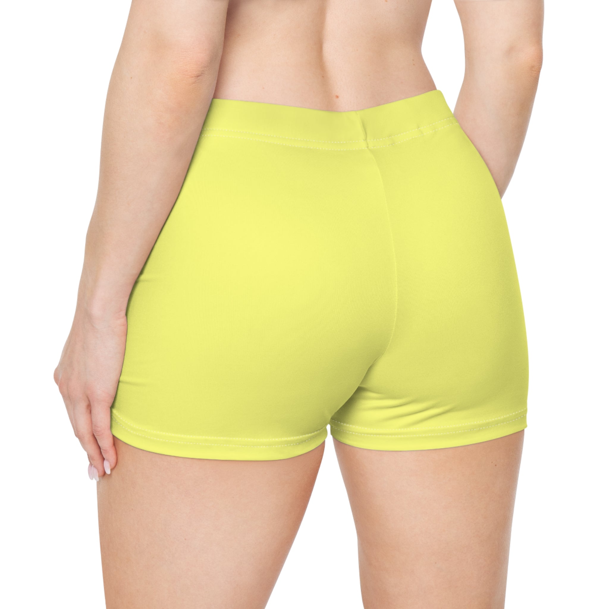 Bright Yellow Women's Shorts, Summer Activewear, Comfortable Lounge Shorts, Beachwear, Stylish Sports Shorts
